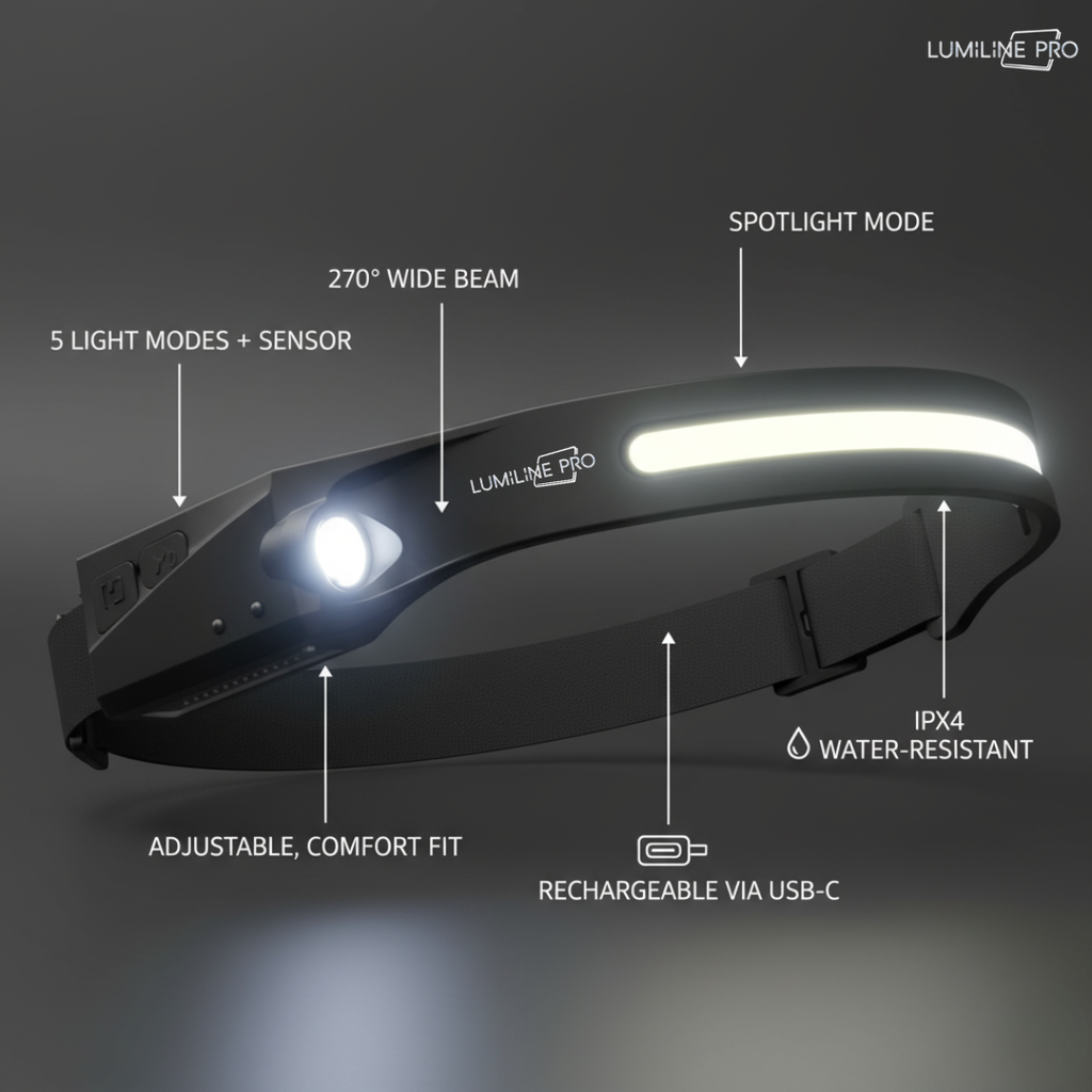LumiLine Pro™ LED Head Torch